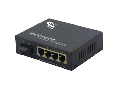 百兆1光4電光纖收發(fā)器